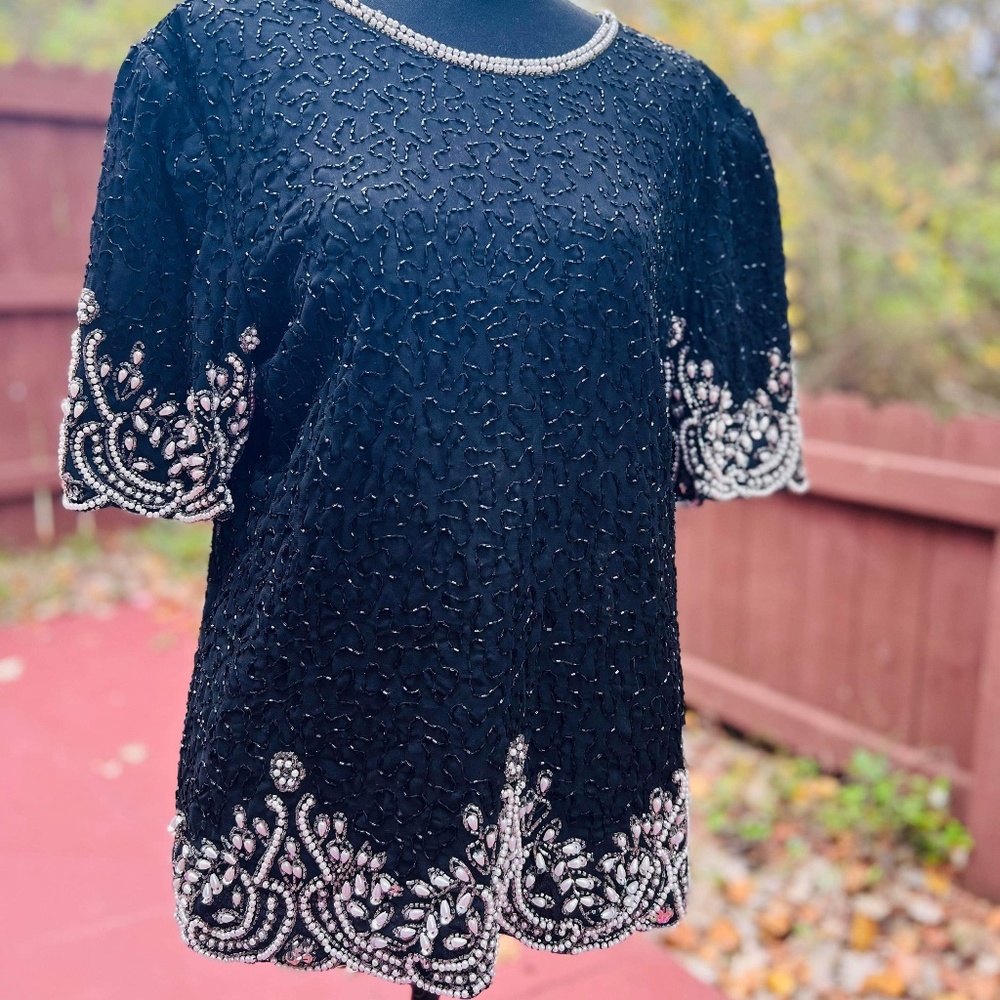 Laurence Kazar 80’s beaded top